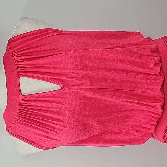 AS Vibrant Coral Shoulder Exposing Halter Sleeveless Fit & Flare Dress - Picture 4 of 12